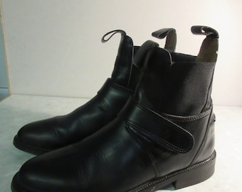 Mens Black Leather Ankle Boots MADE In IRELAND By 'Tredstep' - Euro 42, UK 7.5