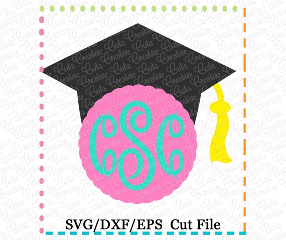 Download Graduation cap monogram svg cutting file graduation cut file