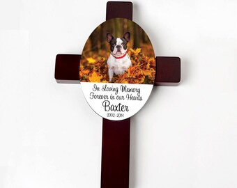 Pet Memorial Cross - Custom Dog Memorial Gift - Pet Memorial Personalized Cross