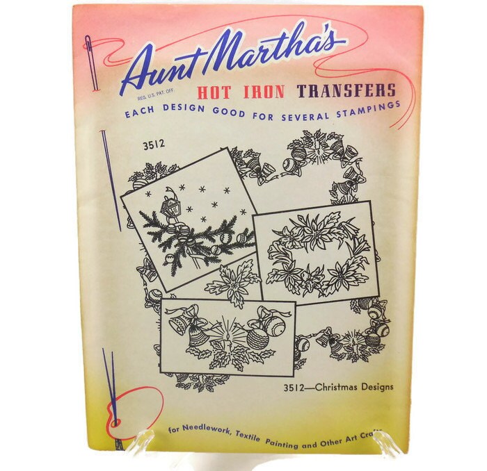 Aunt Martha's Hot Iron Transfers Christmas Designs Uncut