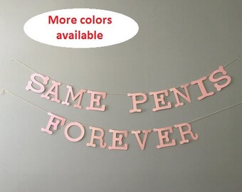 Same Penis Forever Banner - Bachelorette Party Banner - Cheap Bachelorette Party Decorations - Pink Same Penis Forever Banner - Hen Party