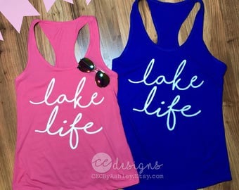 Tank Top, Lake Life, lake trip ~ Racerback Tank top~ lake life ~ cute lake shirt lake trip - soft - best seller - tank top- lake - tank top