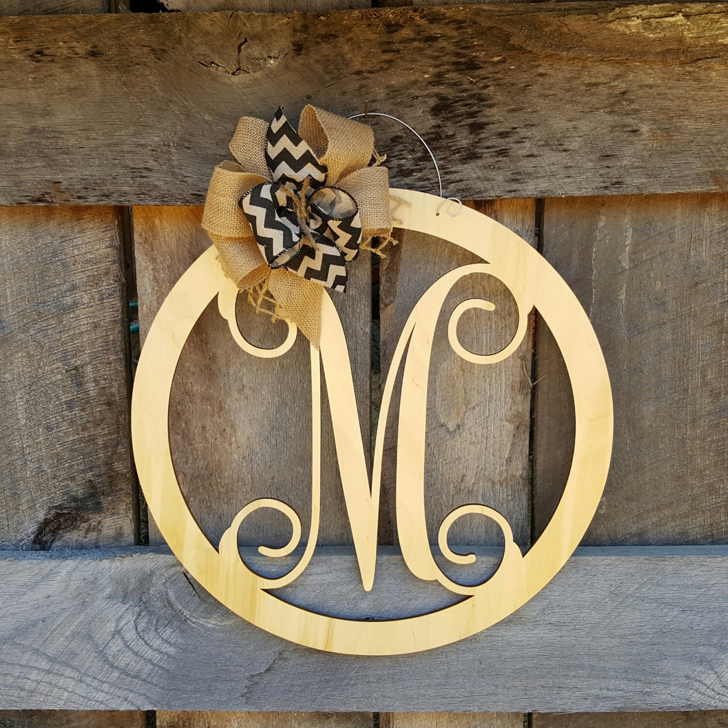 Initial Door Hanger Painted Personalized Door Hanger