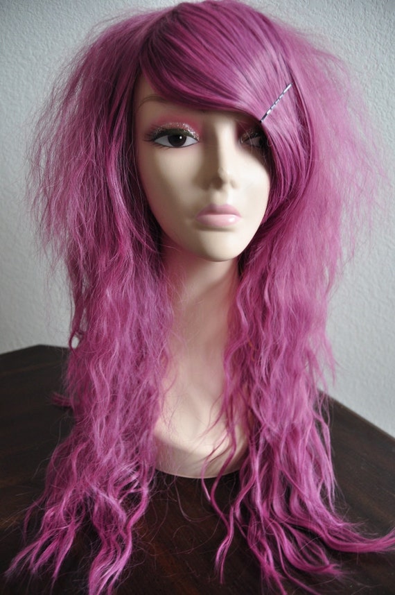 Die Pretty Crimped Hime Gyaru Layered Wig in Rose