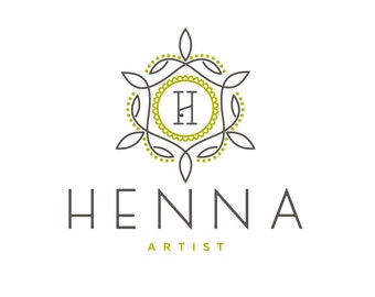 Henna logo, pre made logo, Flower Logo design, initial logo, small business, branding