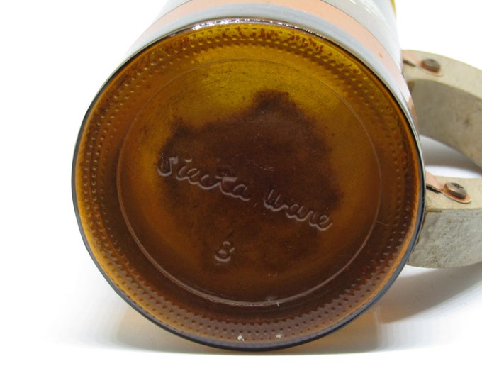 Vintage Siesta Ware Mugs with Eagle | Amber Glass Root Beer Mug | Military Patriotic Decor