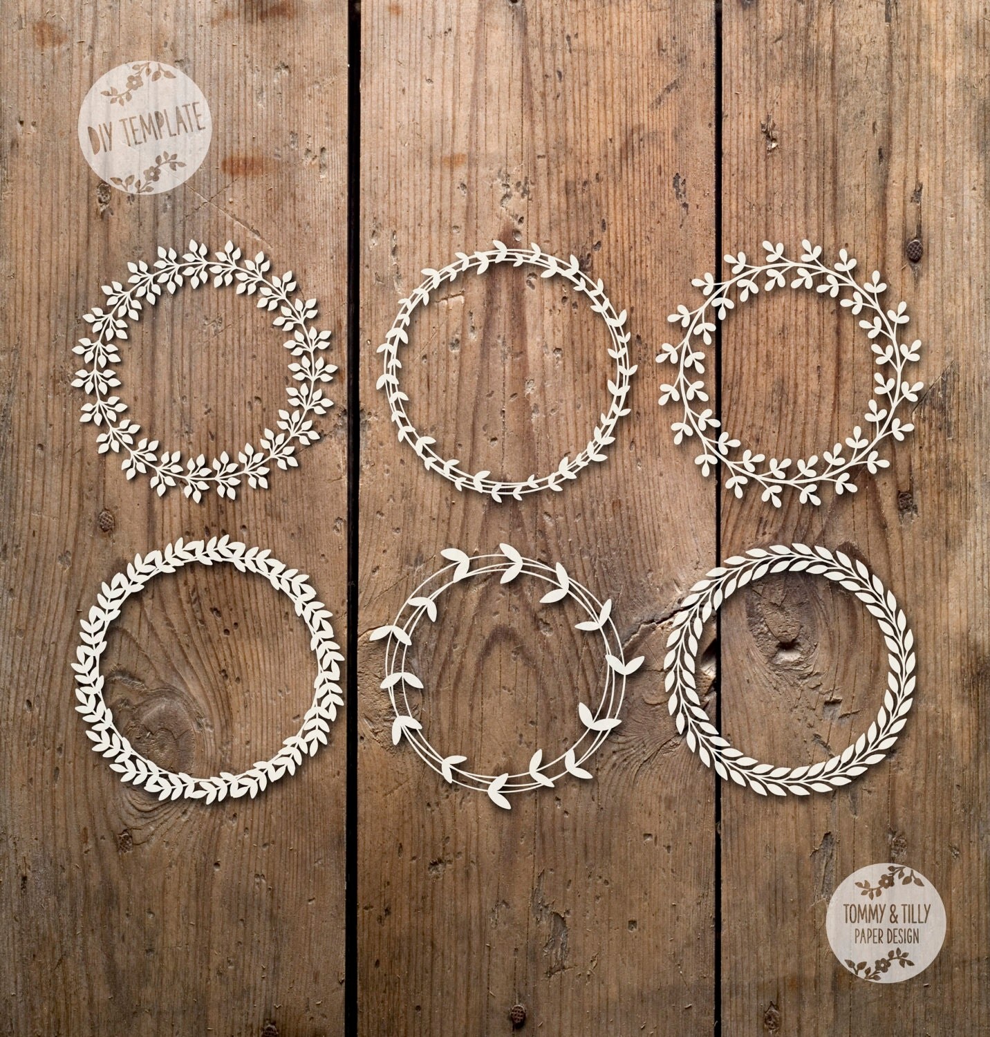 Blank Wreath Bundle No. 2 6 Designs Svg Pdf Papercutting