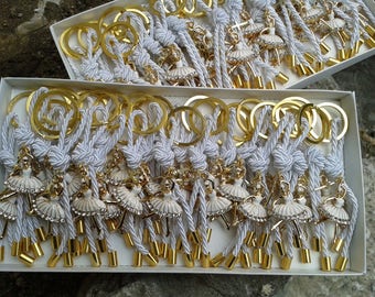 Βallerina martyrika -Luxury martyrika-Key chains Baptism Favors- formal style martirika-ballerina favors-christening favors