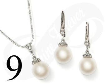 Set of 9 Bridesmaid Jewelry Set Bridal Jewlery Set Bridal Pearl Bridesmaid Jewelry Set Bridal Jewlery Set Bridesmaid Jewelry Set Pearl Set