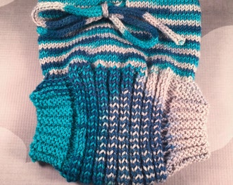 Custom Wool Soaker - Hand Knit Wool Soaker - Wool Diaper Cover - Diaper Cover - Blue Wool Diaper Cover