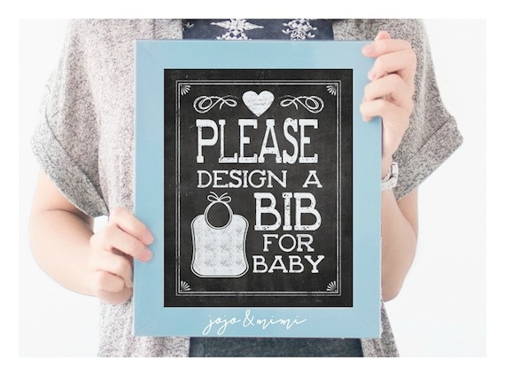 Instant 'Please design a BIB for baby' Printable 8x10