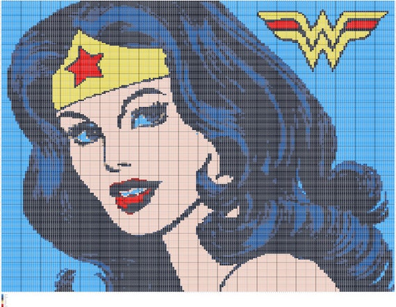 Crochet Wonder Woman Chart Wonder Woman by FADesignCharts on Etsy