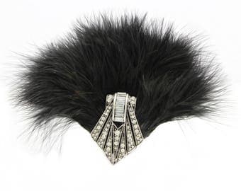 GATSBY Headpiece Art Deco Hair Clip | 1920s Fascinator 20's hair piece Geometric Feather Flapper Hen Party Bachelorette party Gatsby Dress