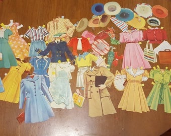 Lot of Vintage 1950's Paper Doll Clothes Like New