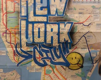 custom street art ny subway map