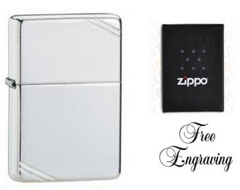 Personalized Zippo Lighter Vintage Chrome Hand Engraved Custom