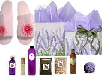 New Mom Gift Basket Bag POSTPARTUM SURVIVAL RELAXATION Kit Set! 10 Pampering Spa Products! Organic / Natural Items! Choose Your Scent!