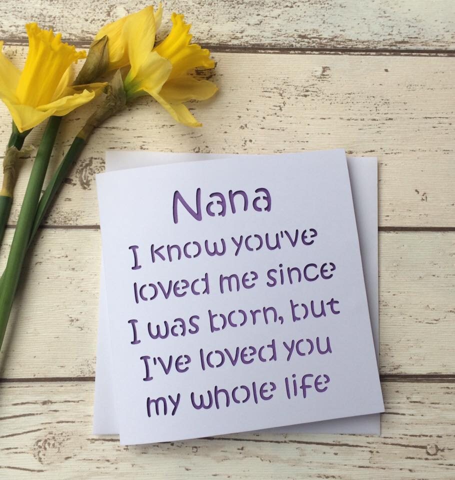 card for nana mothers day card mothers day nana nana