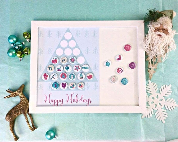 Christmas Advent Calendar - Magnetic Calendar - Calendar Magnets - Holiday Decor - Christmas Activities - Family Traditions