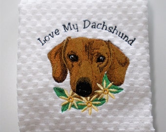 Dachshund Towel, Dachshund Gift, Dachshund Dish Towel, Dachshund Decor, Dachshund Lover Gift, Dachshund Kitchen, Hostess Gift "Adorable"