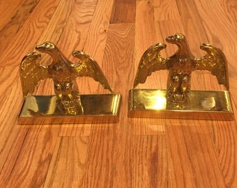 American Eagle Book Ends / Solid Brass