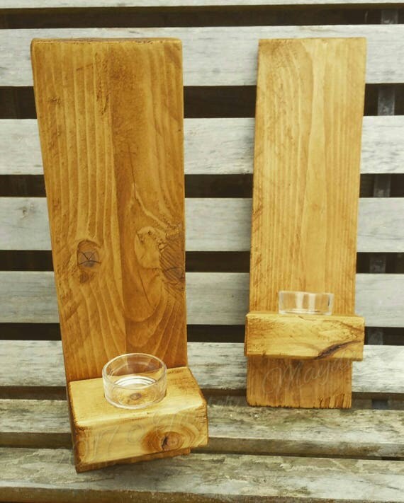 Items similar to Wall mounted tea light holders, upcycled ...