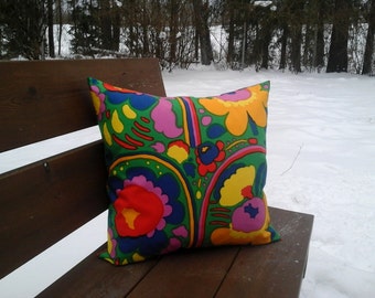 Modern pillow cover made from Marimekko fabric Pieni Karuselli, floral accent pillow, throw pillow or cushion cover, Scandinavian modern