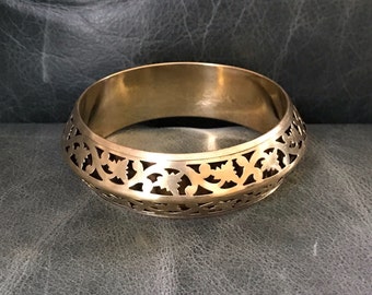 Vintage Brass Bangle, Brass Bangles, Vintage Bangles, Brass Jewelry, Wide Bangle, Brass Bracelet, Vintage Bracelets, Brass Bangle