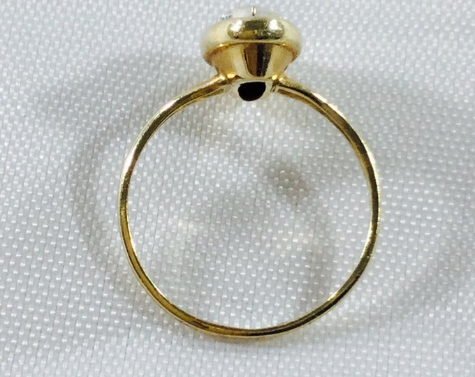 Storewide 25% Off SALE Vintage 10k Gold Diamond Center Black Onyx Cocktail Ring Featuring Beautiful Unique Design