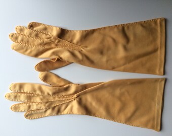Mustard Yellow Opera Gloves
