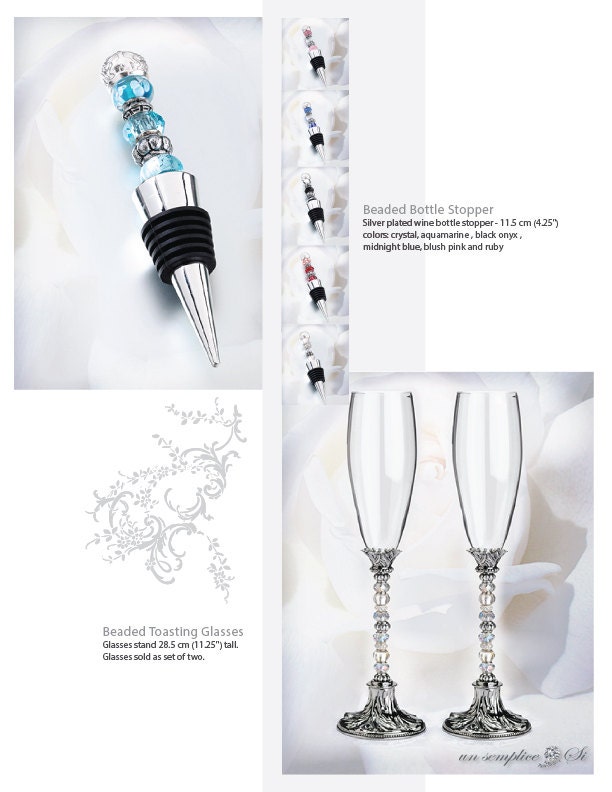 Personalized Beaded Champagne Glasses Crystal