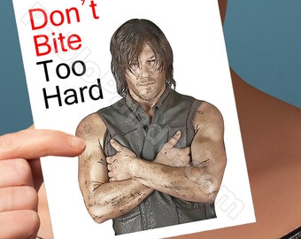 Funny Valentine Card | The Walking Dead | Cute Love Card Bff Gifts Internet Meme Love Cards Daryl Dixon Going Away Gift Friends Forever The