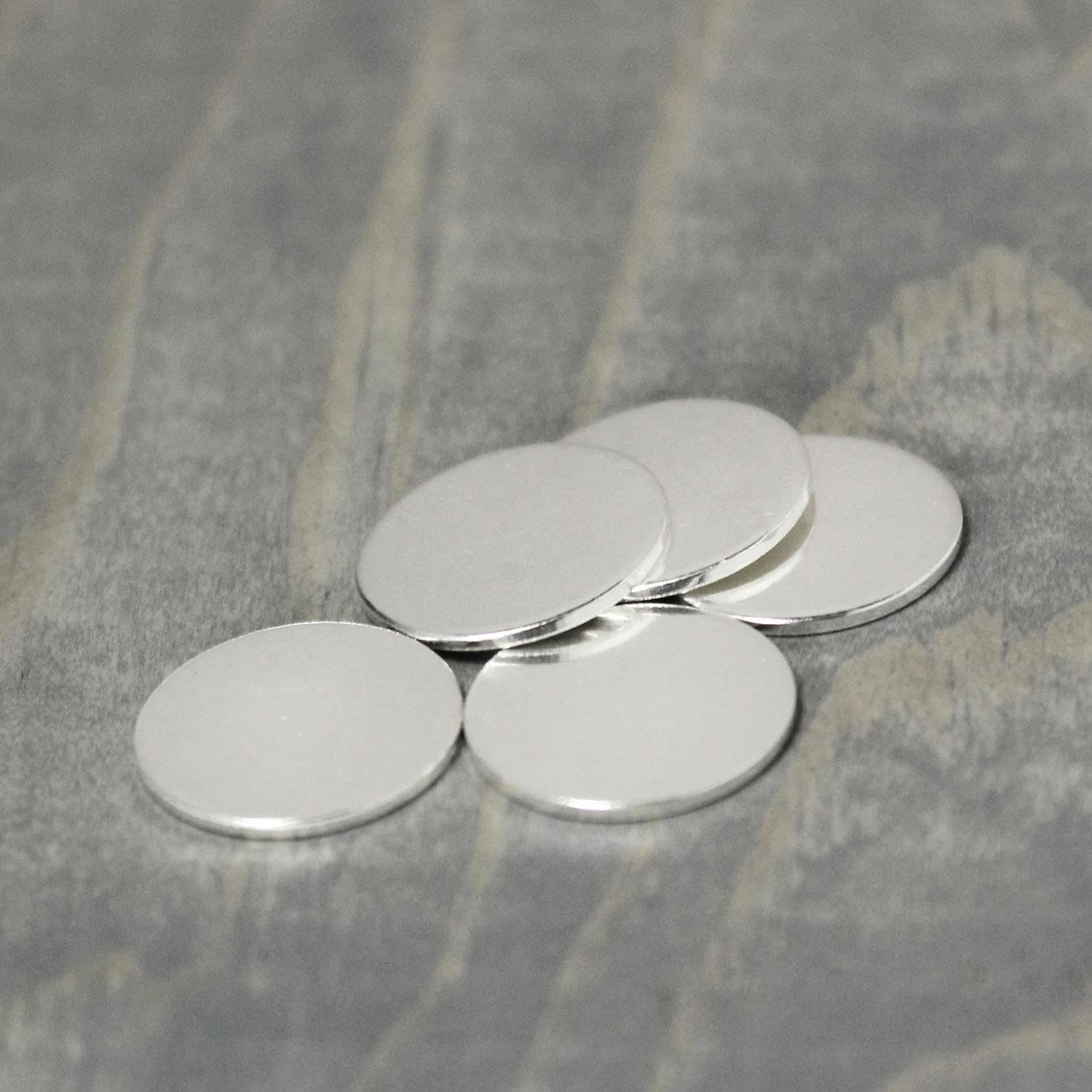 Sterling Silver Stamping Blank, 10 Pack, 1/2 Inch Disc, 20 Gauge Silver