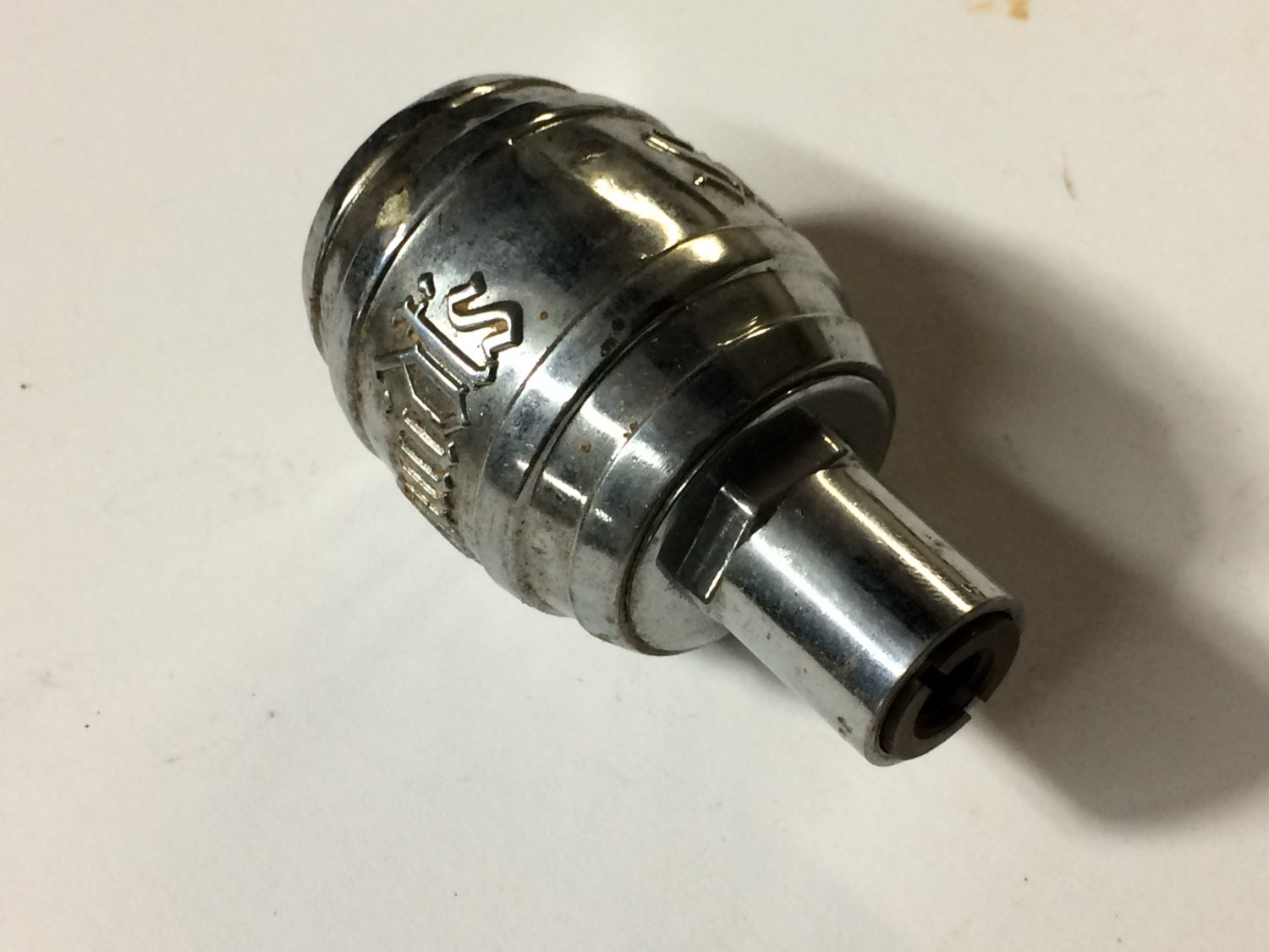 Vintage Chrome Schmidts Barrel Beer Ball Tap Handle by ANNZTIQUES