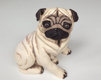 Pug statue | Etsy