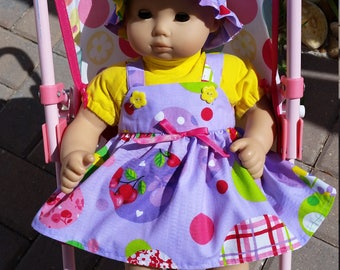 AG Bitty Baby/15 Inch Doll Sunhat, Top, Jumper And Shoes Outfit
