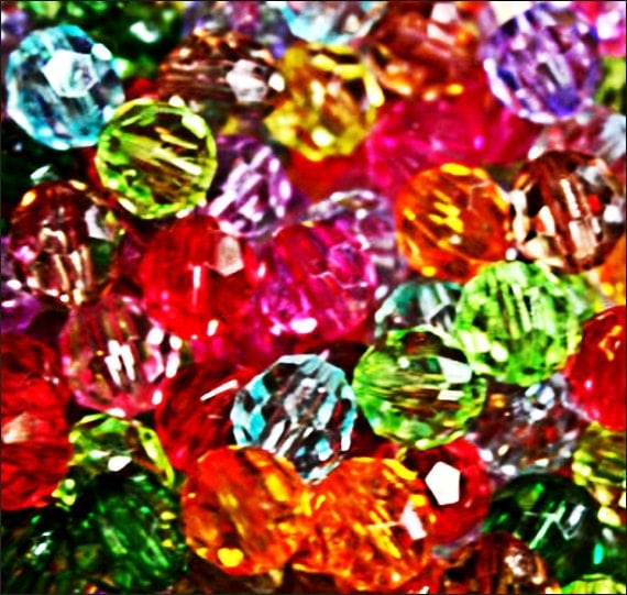 Items similar to Bulk 200 Faceted Round Beads, bead mix, 8mm, acrylic ...