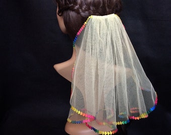 Rainbow wedding veil