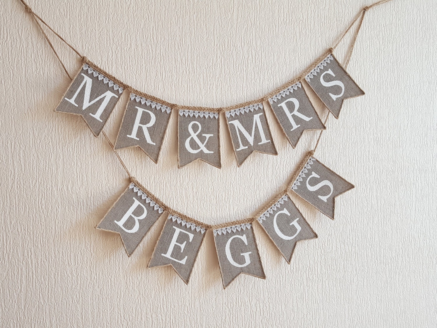 mr and mrs wedding banner mr and mrs banner MR &amp; MRS burlap