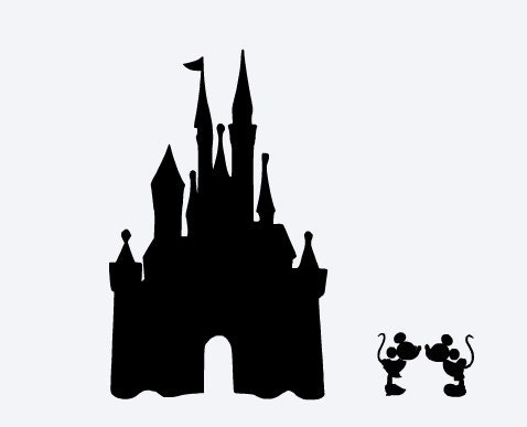 Download SVG, disney, disney castle, kissing mickey and minnie ...