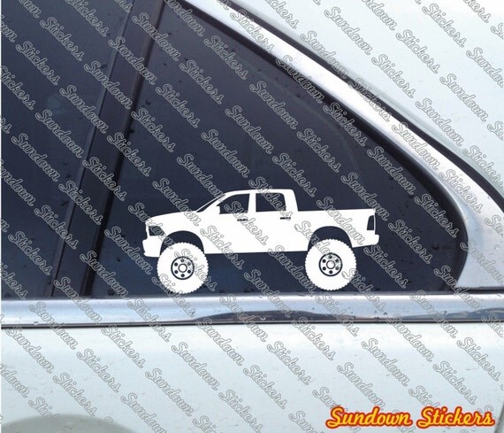 2X Lifted 4x4 outline stickers for Dodge Ram crew cab 4th