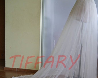 detachable train wedding skirt