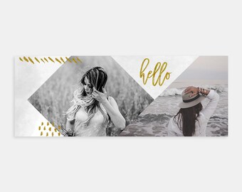 Facebook Timeline Cover Template - Modern Gold Social Media Marketing Template for Photographers - Modern Gold Accents - Photoshop Template