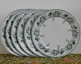 BFK Boch Frères Keramis Ensemble de 6 assiettes plates Modèle Lucien