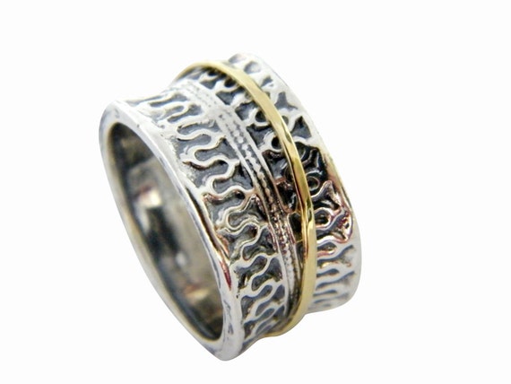 Fidget rings, 14K gold spinner ring, silver spinner ring, meditation 