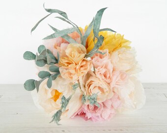 Paper Flower Bouquet with dahlias roses and peonies