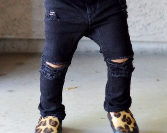 Distressed Black Skinny Jeans - Toddler // OG Black Skinnies // Unisex Ripped Black Jeans // Hipster Kid // Baby Halloween, Birthday Outfit