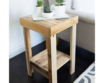 beautiful recycled wood reclaimed nightstand end accent entry table night stand