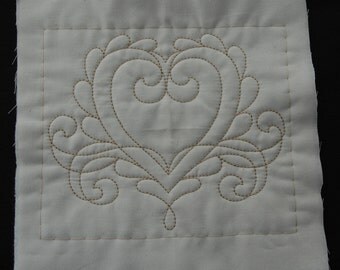 4 Machine embroidered quilt square,blocks