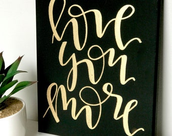 Love You More Wall Art navy pink wall art | etsy Love You More Wall Art navy pink wall art | etsy